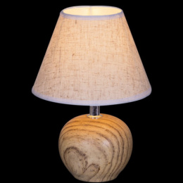 Лампа настольная с текстил. абажуром 40Вт цоколь - Е14 d-18см h-26см основание - керамика, бежевый Reluce 16111-0.7-01DY