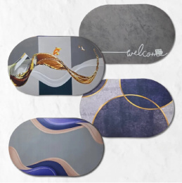 Коврик напольный для ванной влаговпитывающий, ПВХ + диатомитовые волокна 48х 78см Абстракция Радужный Дом РД68489