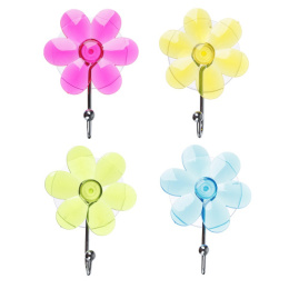 Крючок стальной хромированный + силикон на присоске, Прозрачный цветной Vetta 440-015