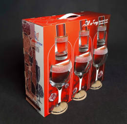 Двойка - набор стеклянный 12 предметов (6 бокалов для вина + 6 стопок) Аскет, в п/у Декостек 12081-Г34К