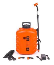 Опрыскиватель электрический аккумуляторный ранцевый 12л Классик, брандспойт телескопический 650-970мм Жук 3574-00