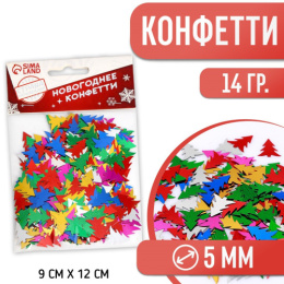 Конфетти в пакете Елочки разноцветные 14г Страна Карнавалия 1482806