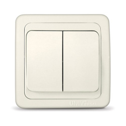 Выключатель для скрытой установки Валери 2 клавиши 10А, белый UNIVersal В0023