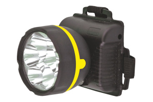 Фонарь налобный на батарейках светодиодный  5LED, 1 режим работы, черный (ААх3) Ultraflash 909LED5