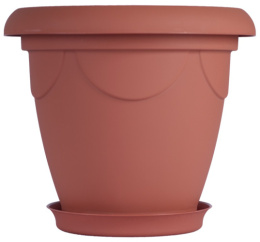 Кашпо пластиковое Верона с поддоном 13,0л d-33см h-29см терракотовый Ар-Пласт 07016