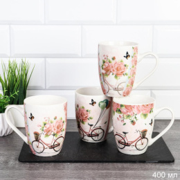 Кружка керамическая 400мл Любовь Прованс (велосипед/цветы), в ассортименте K590-1/724288