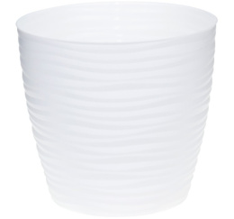 Кашпо пластиковое Дюна с поддоном 3,0л d-18см h-16,5см белый Idea М3069