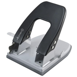 Дырокол  45 листов Attomex, металлический, с линейкой, черный, в картон. коробке 4020315