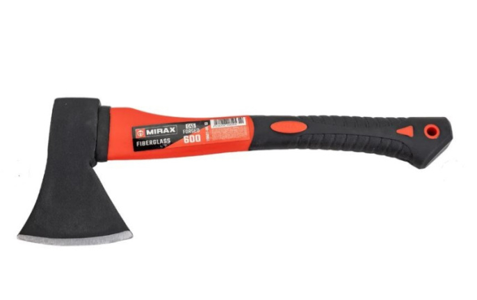 Топор 0,6кг фиберглассовая ручка, кованый Mirax 20601-06