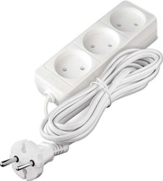 Удлинитель 3 розетки  5м 10А без заземления, ПВС 2 х 1, 2200Вт Союз 481S-1305