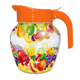 Кувшин стеклянный 1,5 л с крышкой Фруктовое ассорти 107-023
