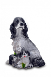 Фигурка садовая гипсовая Кокер со щенками 26х31см ГусьДекорЛюкс 14С11