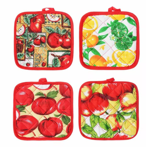 Прихватка кухонная текстиль 16,5х17см 4 дизайна 493-093