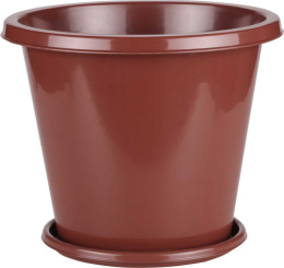 Горшок для цветов пластиковый Эконом с поддоном 10л коричневый Альтернатива М6604