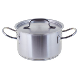 Кастрюля из нержавеющей стали  3,0л 180мм металлическая крышка, Professional Appetite SH12302