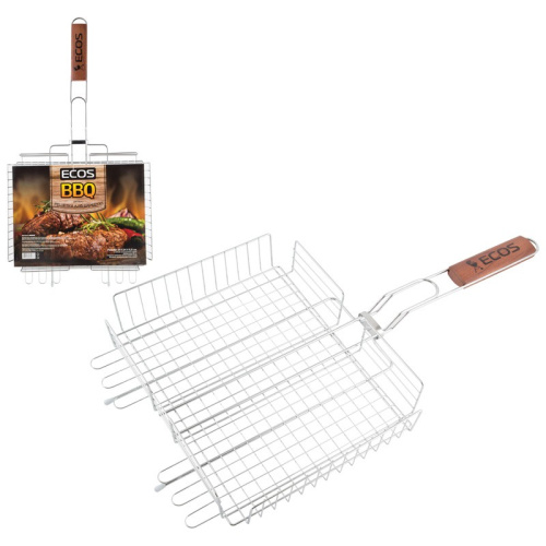 Решетка для барбекю хромированная 31х24х5,5см глубокая Optima+ Ecos 999639