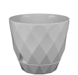 Горшок для цветов пластиковый Laurel с поддоном 2,3л d-17,5см серый IDIland 221610935/03