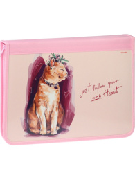 Папка для труда А4 на молнии Грациозный котик ПТР-8611