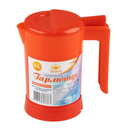 Чайник электрический 0,5л 800Вт, Гармония SH-002, пластиковый, спираль, красный Shams 105478