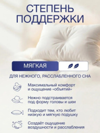 Подушка 50х68см Гусиный пух 80% / перо 20% (тик смесовый, кант), в сумке, Коллекция Уютный сон Империя пуха ИП133