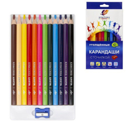 Карандаши цветные 12 цветов Луч Классика, утолщенные, трехгранные 35С 2316-08