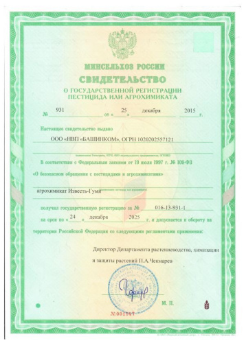 Известь негашеная Гуми  2кг БашИнком