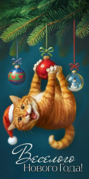 Открытка-конверт для денег Веселого Нового года 5.0001546