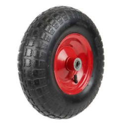 Колесо для тачки строительной 2-колесной пневматическое 360мм с подшипником, 6,00х6, внутренний d-20мм, Скорпион