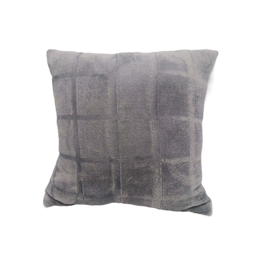 Подушка 40х40см фланель-холофайбер Клетка серая ДомВелл 
