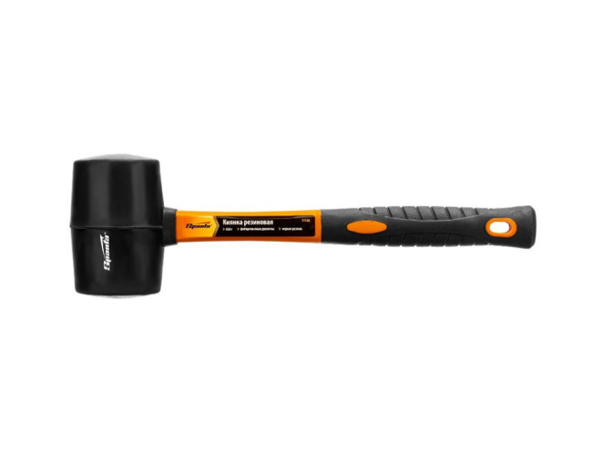 Киянка резиновая 0,450кг фибергласовая ручка, черная резина Sparta 11126