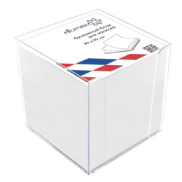 Блок для записей в пластиковом боксе 9х9х9 белый Attomex, непроклеенный 2013405