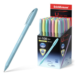 Ручка шариковая ErichKrause Ultra U-108 Pastel Stick, синяя, 1мм 58110