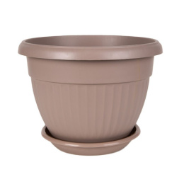 Горшок для цветов пластиковый Флора с поддоном 2,6л d-20см h-14,5см фраппе 5plast 5PL0270
