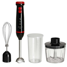 Блендер погружной с измельчителем 1000Вт, 2 скорости, "Турбо", черный с красным Аксинья КС-307В