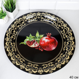 Поднос металлический круглый d-40см Эмаль Гранат GB-160 742160