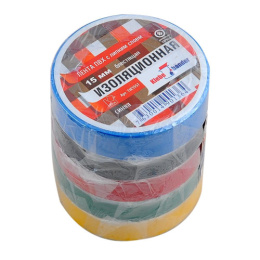 Изолента ПВХ набор  5шт. 15мм х 10м микс Klebebander TIK515Т