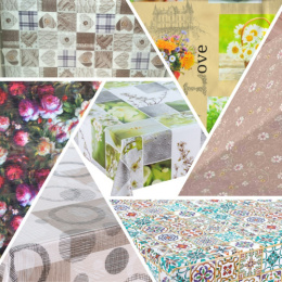 Скатерть ПВХ на тканевой основе прямоугольная 110х137см Ткань, в ассортименте Grace GR-03-11/76803