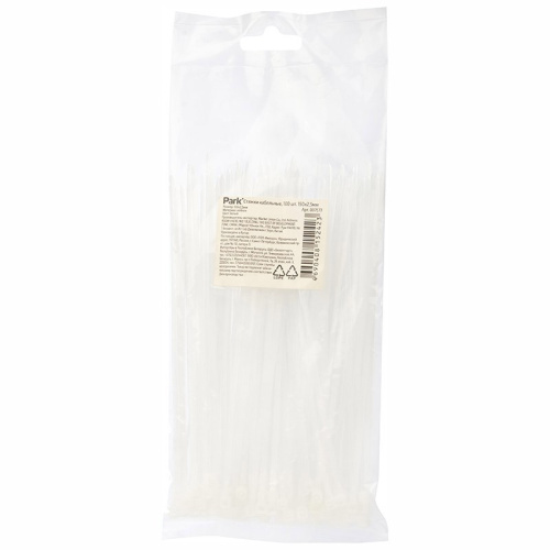 Хомуты пластиковые 150х2,5мм 100шт., белые Park 007577