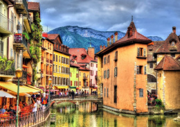 Алмазная мозаика на картоне 30х40см Старинный город на воде WL001