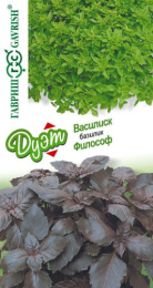 Базилик Василиск 0,1г + Философ 0,1г цветной пакет серия Дуэт Гавриш