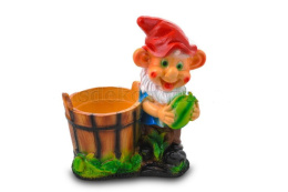 Зоокашпо декоративное гипсовое Гном с арбузом 26х33см ГусьДекорЛюкс 5КП20