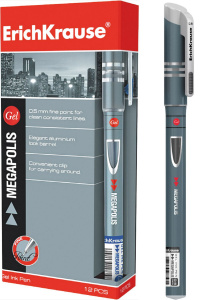 Ручка гелевая ErichKrause черная 0,5мм Megapolis ЕК93