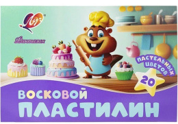 Пластилин 20 цветов Луч Фантазия пастельный, восковой 35С 2292-08