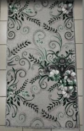 Коврик напольный на войлочной основе с низким ворсом Принт  80х120см p1187/a2p(зел)