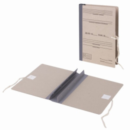 Папка для бумаг арх. 40мм, форма 21, с гребешками, бурая, 4 отверстия, завязки 111054