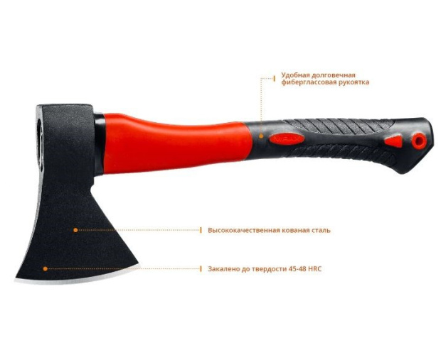 Топор 0,8кг фиберглассовая ручка, кованый Mirax 20601-08