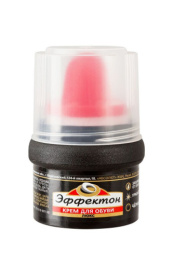 Крем для обуви Люкс 50мл черный, в банке с губкой Эффектон