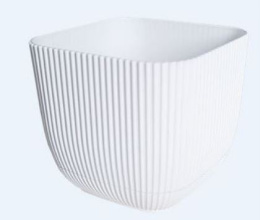 Горшок для цветов пластиковый Агава квадратный с поддоном 1,8л, белый Ар-Пласт А263