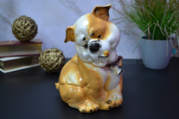 Копилка гипсовая Бульдог с колокольчиком 22х25см ГусьДекорЛюкс 14К02