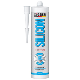 Герметик Силикон бесц." ZIGGER PF" 280мл санитарный (24шт) 02-02-29